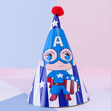 61儿童节韩版可爱帽卡通生日帽男孩生日party头饰道具宝宝一周岁