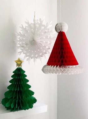 圣诞节装饰圣诞树摆件桌面摆件2025新款圣诞折纸装饰场景布置道具