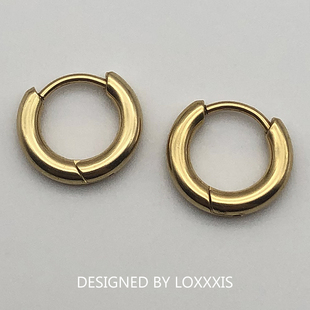 8mm金色素圈 Loxxxis 小众设计高级感简约百搭冷淡风迷你耳骨耳环
