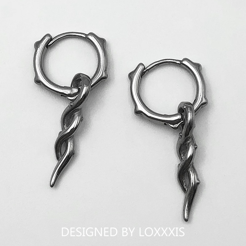 小众设计缠绕荆棘吊坠耳环