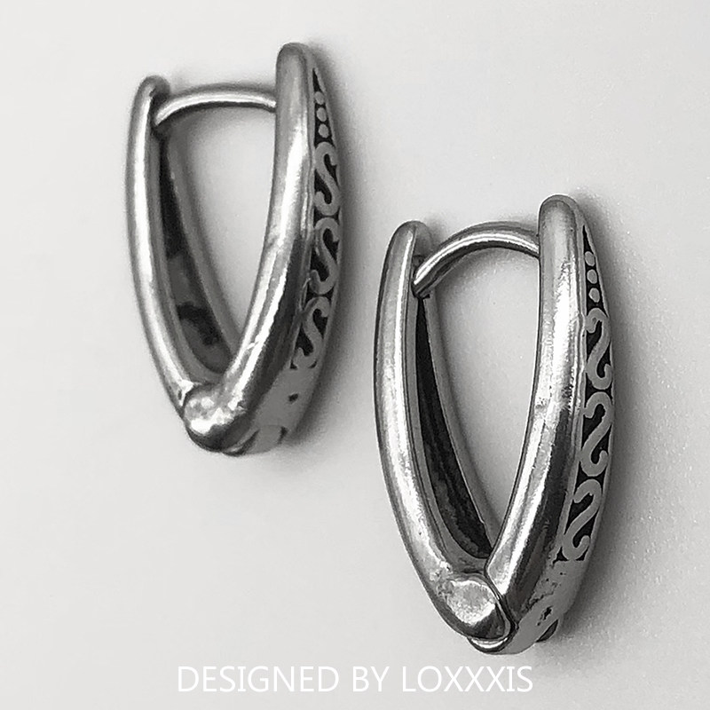 小众几何三角复古耳环