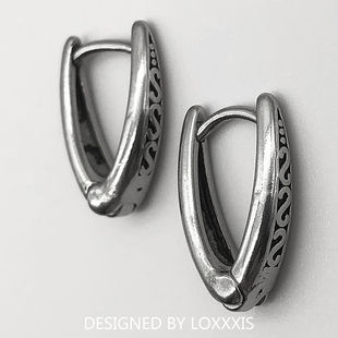 Loxxxis 小众几何三角耳环 朋克ins个性复古冷淡风钛钢不掉色耳钉