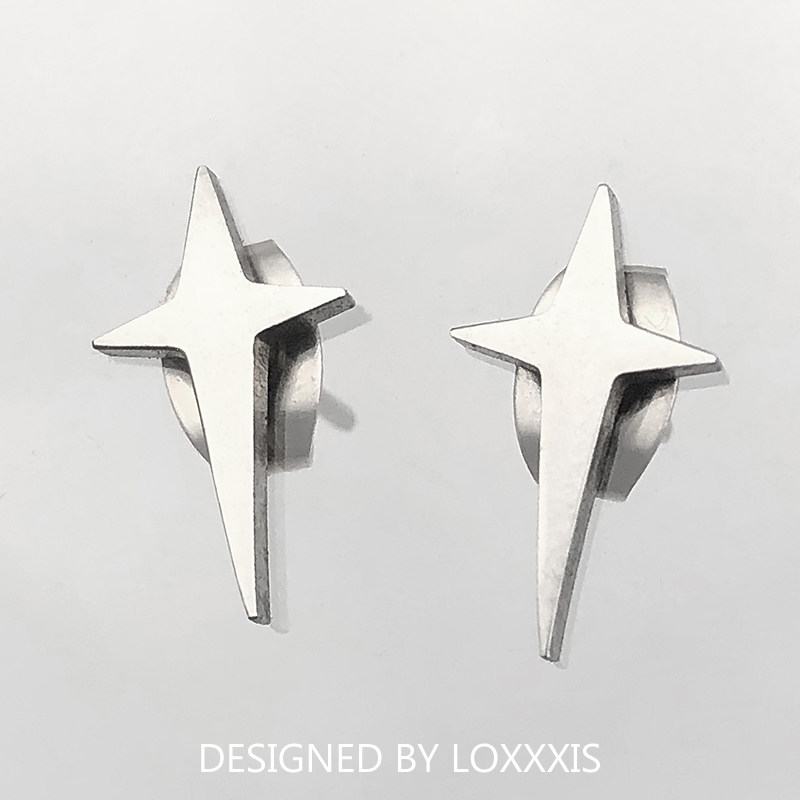 星星耳钉小众ins钛钢耳饰防过敏