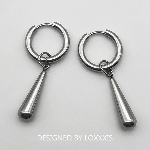 极简高级感水滴型吊坠耳环