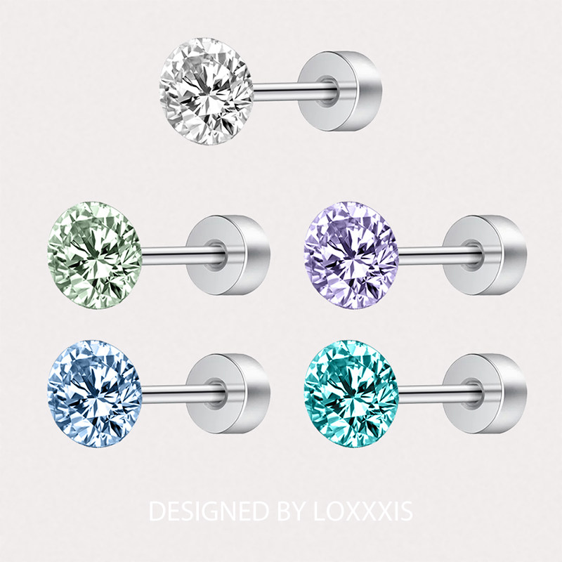 高级感爆闪5mm华子耳钉