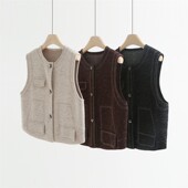 明线复古仿牛仔马甲女秋新款 外套小个子百搭显瘦坎肩外搭上衣8815