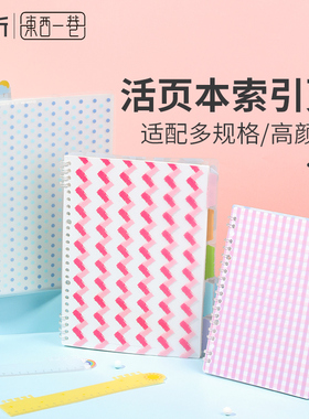 东西一巷X联新办公活页本分隔页A5 B5索引页纸卡隔页板彩色直尺分类书签尺尺子扉页扉底清新国誉满乐文可通用