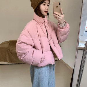 短款韩版羽绒服2024秋冬新款立领外套宽松显瘦上衣小个子面包服女