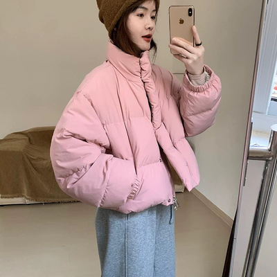 短款韩版羽绒服2025秋冬新款立领外套宽松显瘦上衣小个子面包服女