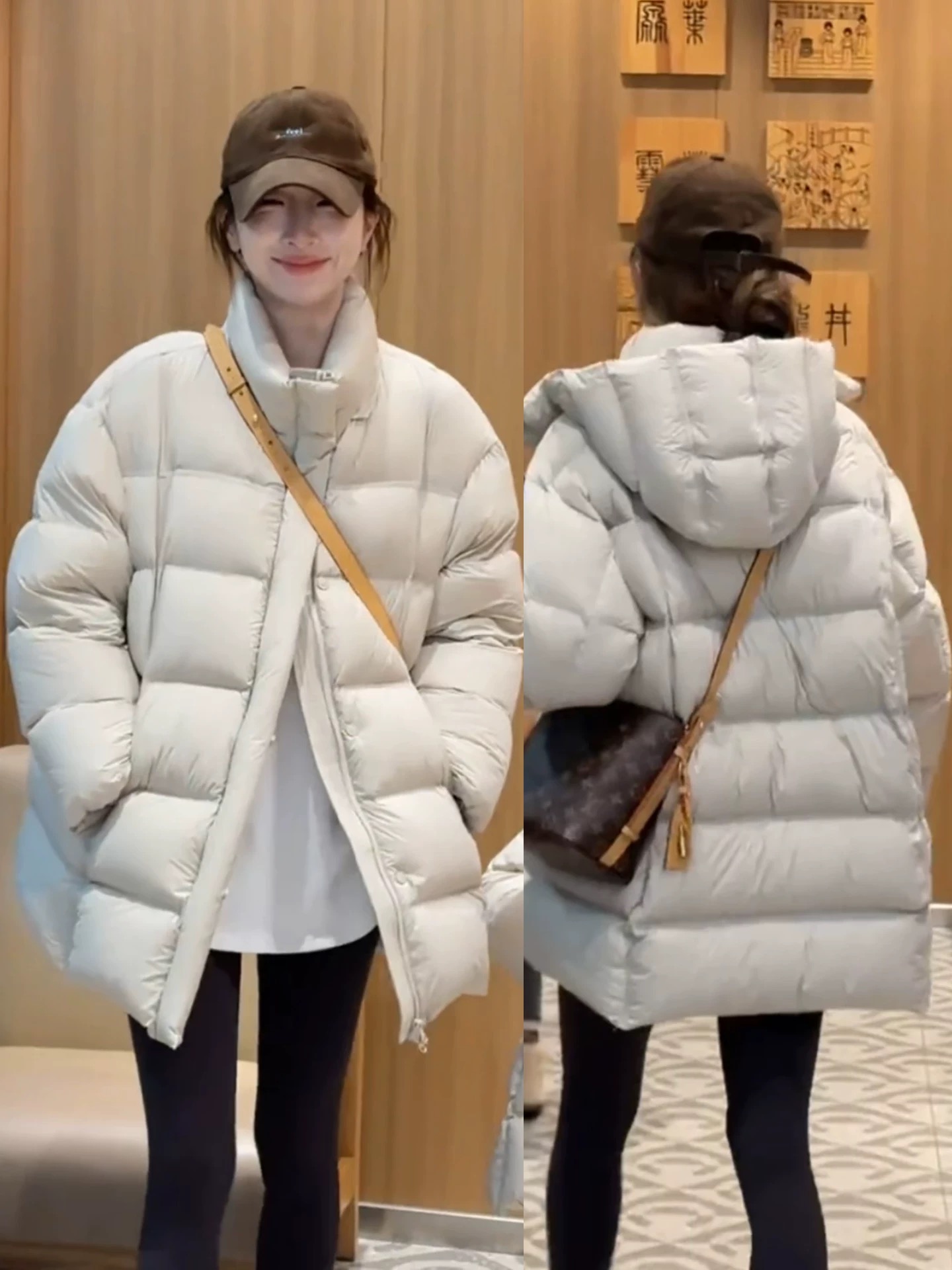 2025冬季新款韩系休闲宽松90白鸭绒可拆卸连帽保暖小个子羽绒服女