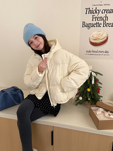 泡芙羽绒服女短款2024冬季新款韩系宽松小个子加厚面包服连帽外套