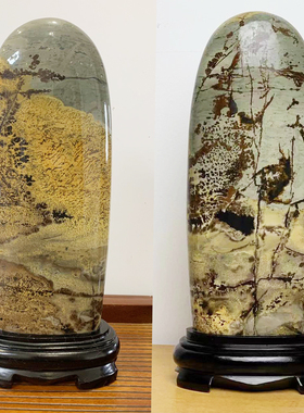 水墨招财奇石写意风书房摆件