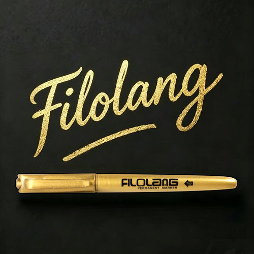 Filolang速干防水金色签名笔