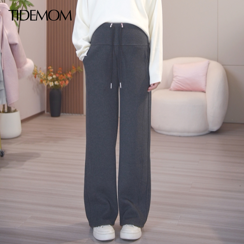 孕妇加绒阔腿裤秋冬保暖