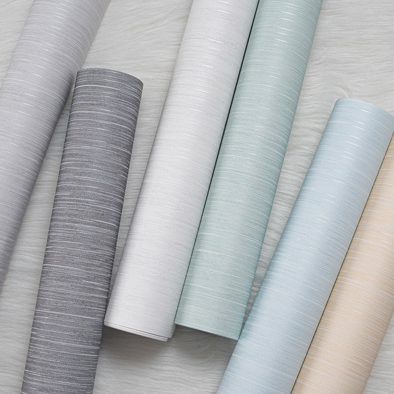 深灰色3D素色细条纹墙纸 卧室客厅书房酒店 简约纯色线条浮雕壁纸