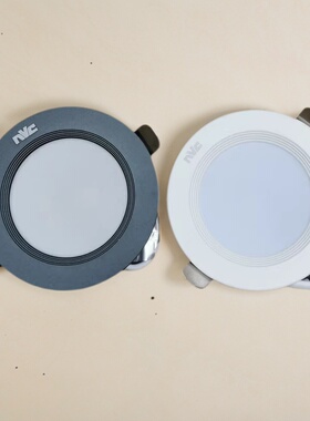 雷士照明LED筒灯铝材筒灯薄款NLED93425 9343黑色白色开孔75mm 5w