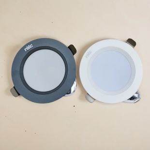 雷士照明LED筒灯铝材筒灯薄款NLED93425 9343黑色白色开孔75mm 5w