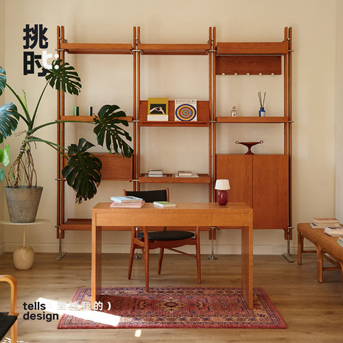 落地墙面置物架挑时复古实木复古