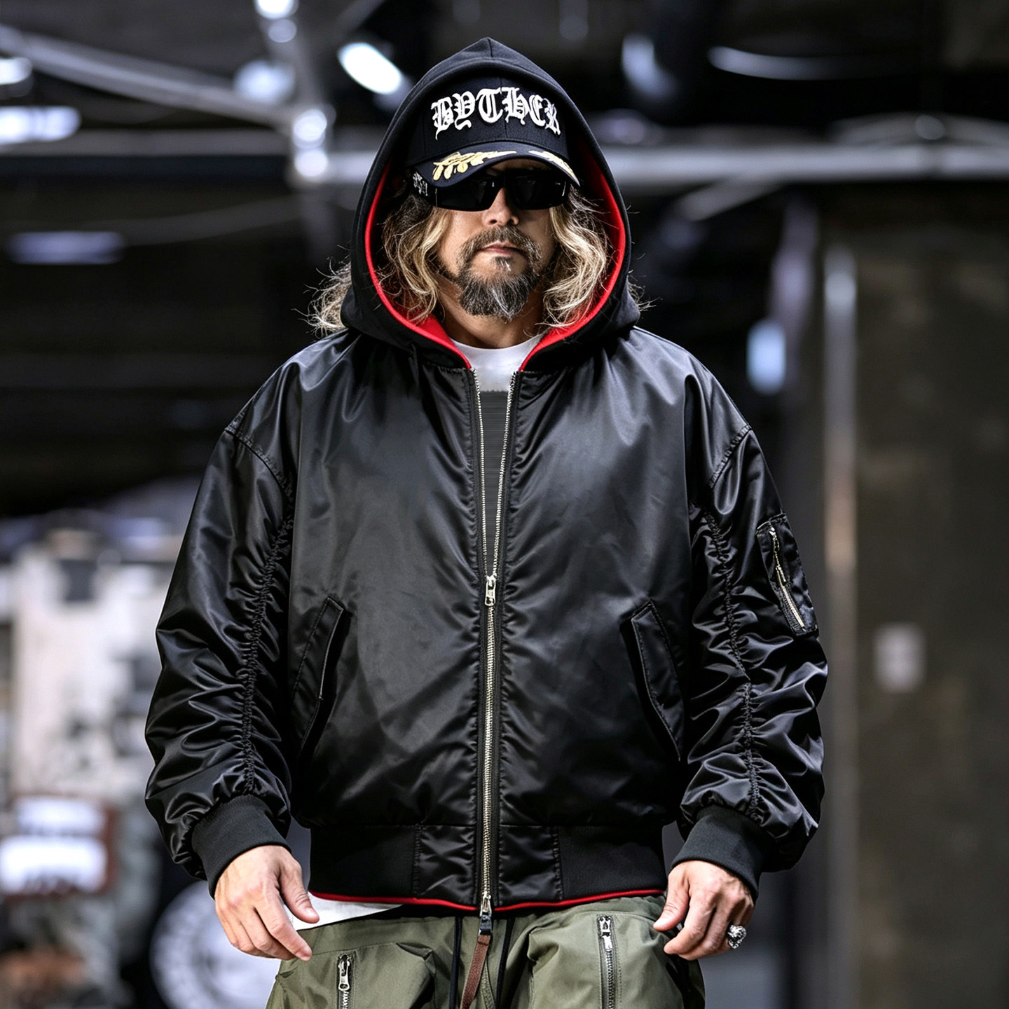 韩国潮牌双面棉衣飞行服韩风秋冬连帽加厚保暖棉袄时尚休闲外套男