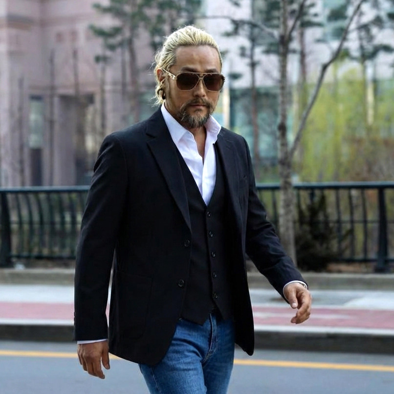 韩国潮牌外套韩风帅气春季新款黑色宽松单排扣商务休闲西装西服男