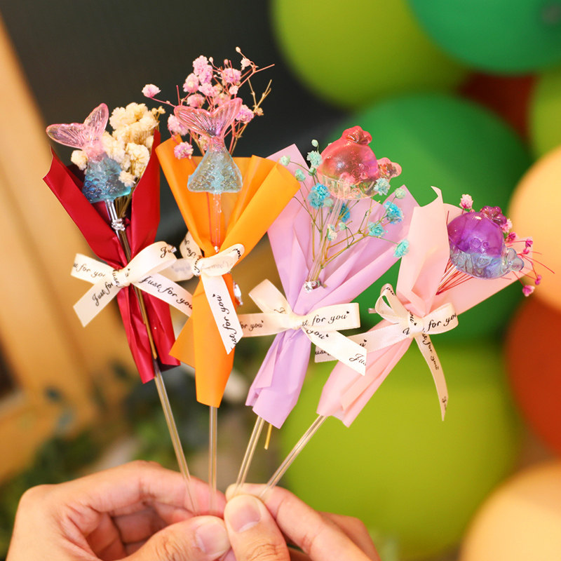 教师节礼物高颜值健康长棒长杆棒棒糖花束礼品送老师女生礼品糖果