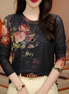高端欧货网纱打底衫2026新款女