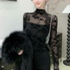 女设计感上衣 纯欲微透视小衫 半高领蕾丝打底衫 女内搭2026春秋新款