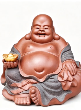 宜兴紫砂摆件佛像供养弥勒佛佛祖