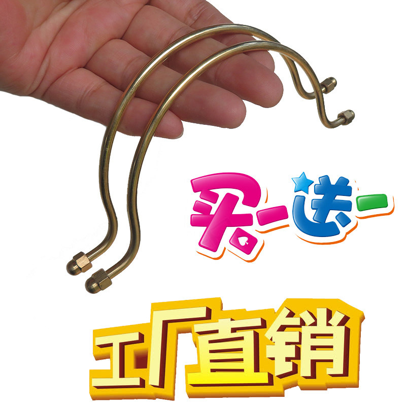 买一送一H59黄铜实心六角螺旋紫砂茶壶把手提梁把适用10到20厘米