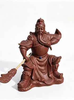 文武紫砂茶壶名家风关羽特大摆件
