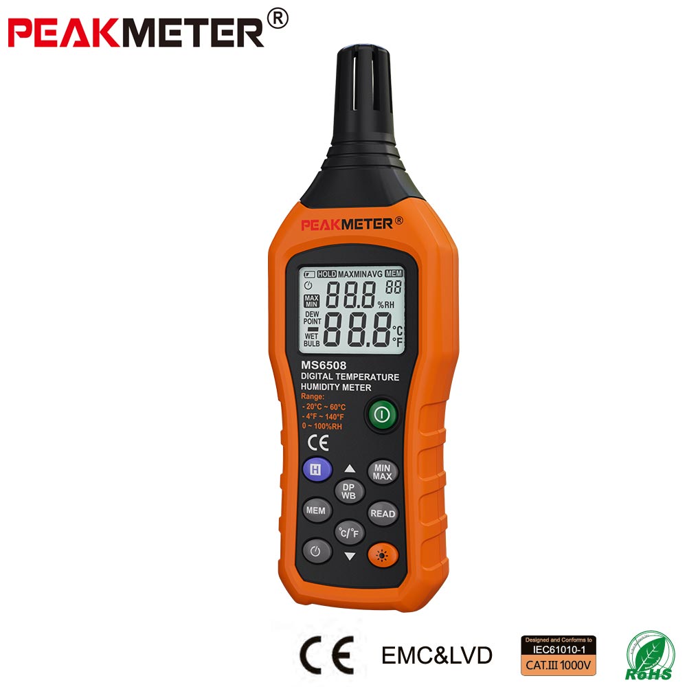 华谊PM6508温湿度计PEAKMETER PM6508高精度数显式温湿度计