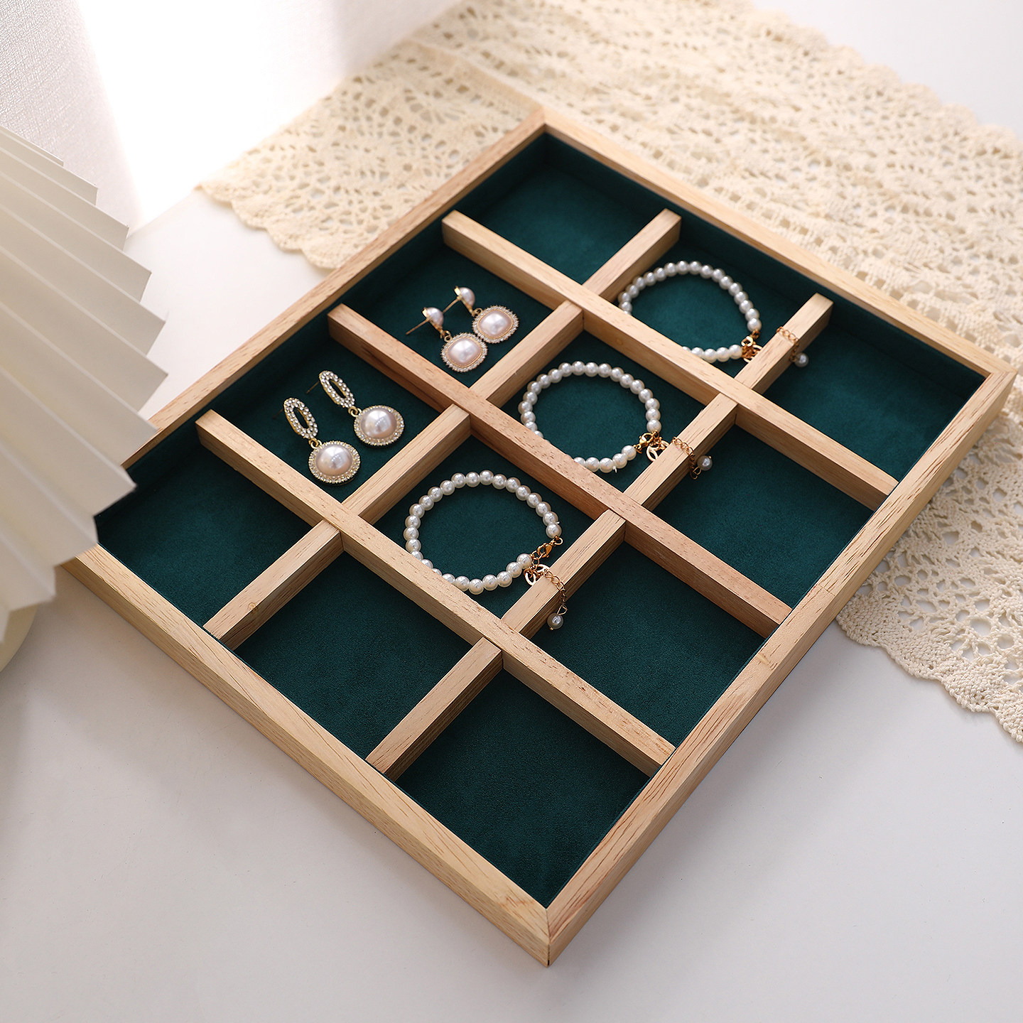 实木手镯展示盘文玩手串首饰陈列