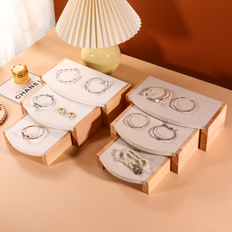 木质手镯展示架茶几三件套摆件托台手镯手链饰品珠宝摆放展示道具