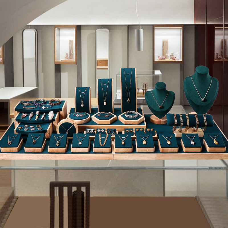 超纤绒组合套装珠宝展示道具