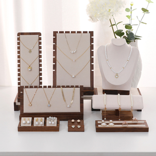 胡桃木首饰展示架饰品项链挂架手链手串戒指收纳架店铺摆摊陈列架
