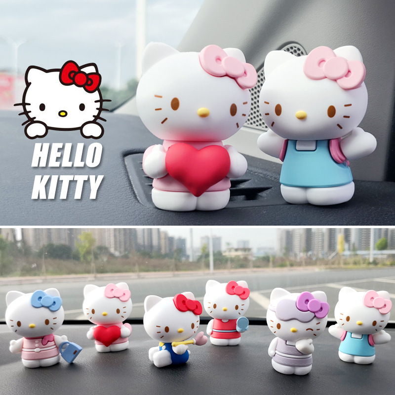 高档可爱KT凯蒂猫hellokitty公仔日本盲盒玩具汽车摆件车内饰品女