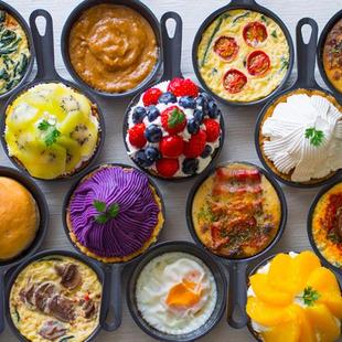 日本杉山金属 迷你纯铁平底不沾锅焗饭早餐盘烤盘披萨盘 QC