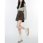 裙 琥珀色纽扣裤 不规则设计高腰裤 深藏松林 精分