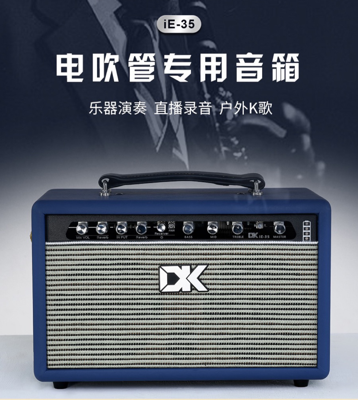 DK电吹管音箱iE-35木吉他户外k歌充电直播内录蓝牙街头弹唱音响