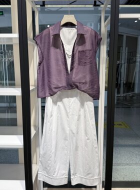 设计感假两件无袖衬衫女2026夏季薄款百搭显瘦小衫时尚通勤上衣