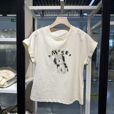 2025夏季新款时尚百搭圆领卡通印花减龄短袖T恤女宽松显瘦上衣潮