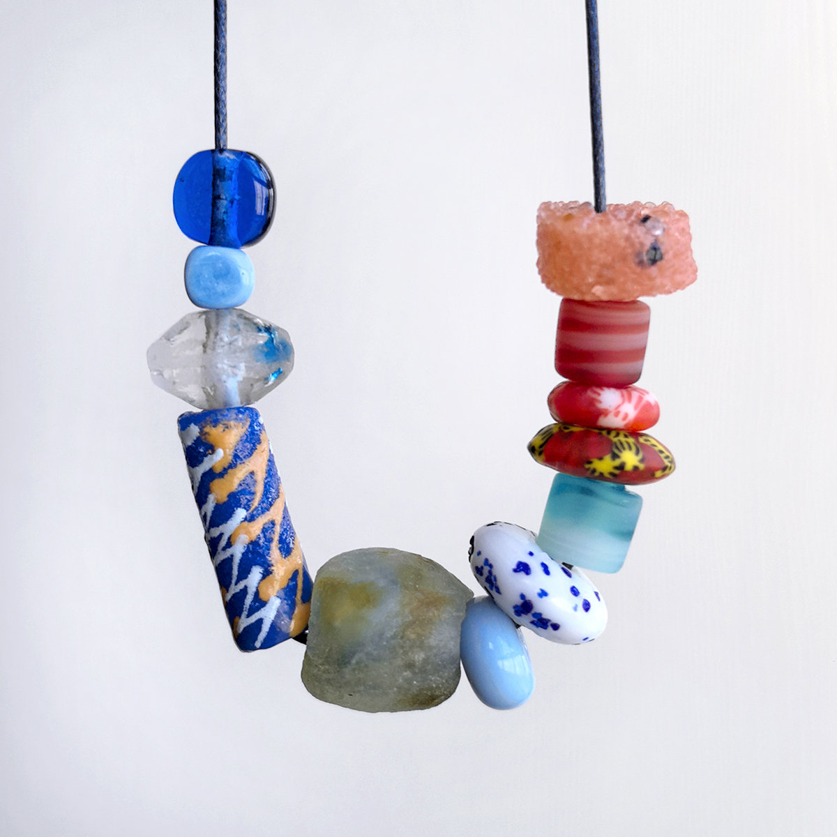 花糖｜进口非洲彩绘管珠圆珠碎碎冰diy隔珠饰品手作项链混合散珠2