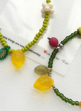 花糖｜一颗黄柠檬｜捷克琉璃串珠小众设计感手链夏季清爽感饰品