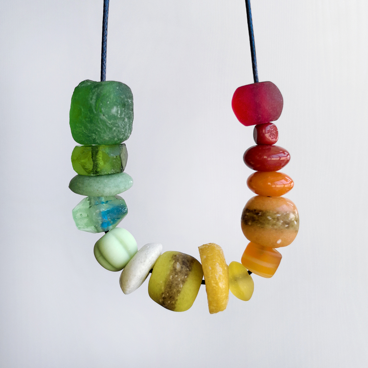 花糖｜进口非洲彩绘管珠圆珠碎碎冰diy隔珠饰品手作项链混合散珠1