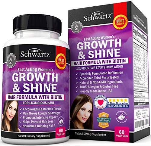 Hair Growth Vitamins with Biotin. Exclusive Hair Growth Prod