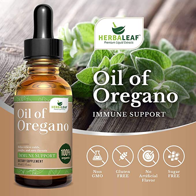 美国代购HerbaLeaf Oil of Oregano Immune Defense, Colds, Coug
