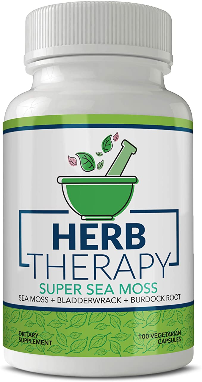 Organic Irish Sea Moss Capsules (100) - Organic Burdock Root