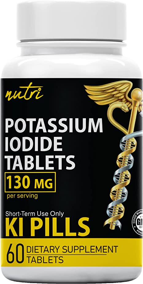 美国代购Potassium Iodide Tablets 130 mg - (60 Tablets) EXP 0