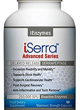 iSerra 250,000 SPU Serrapeptase Enzyme - 90 Maximum Strength