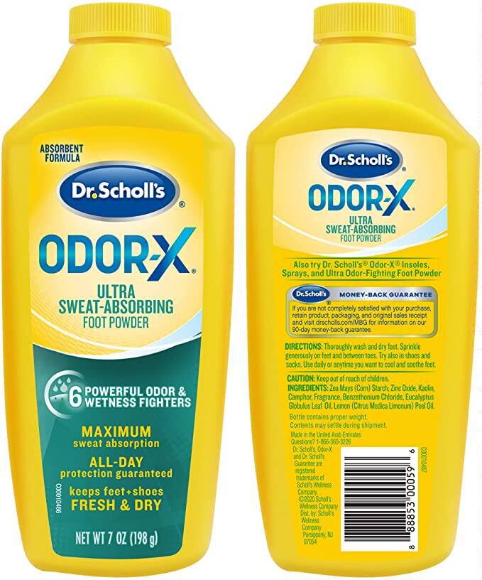 美国代购Dr. Scholl's Odor-x Sweat Absorbing Foot Powder, 7 O